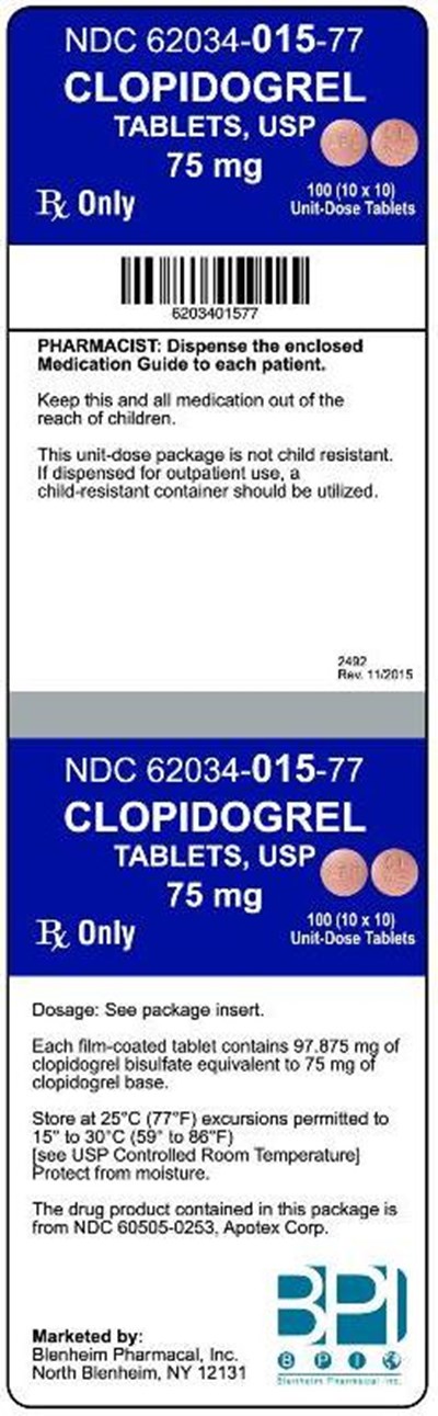 Label Graphic-clopidogrel 75mg 100s (Label Clopidogreltabs 75mg Bpi(62034 015 77) Apotex(60505 0253 3) Rev1)